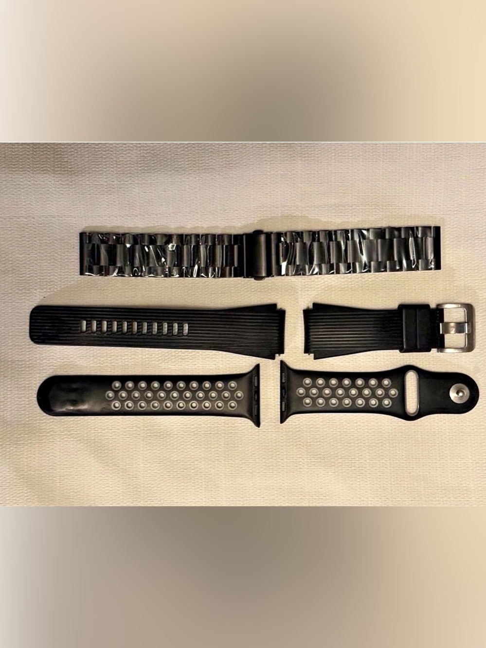 Valkit Fashion Watch Bands Black and Two Black Silicone Straps